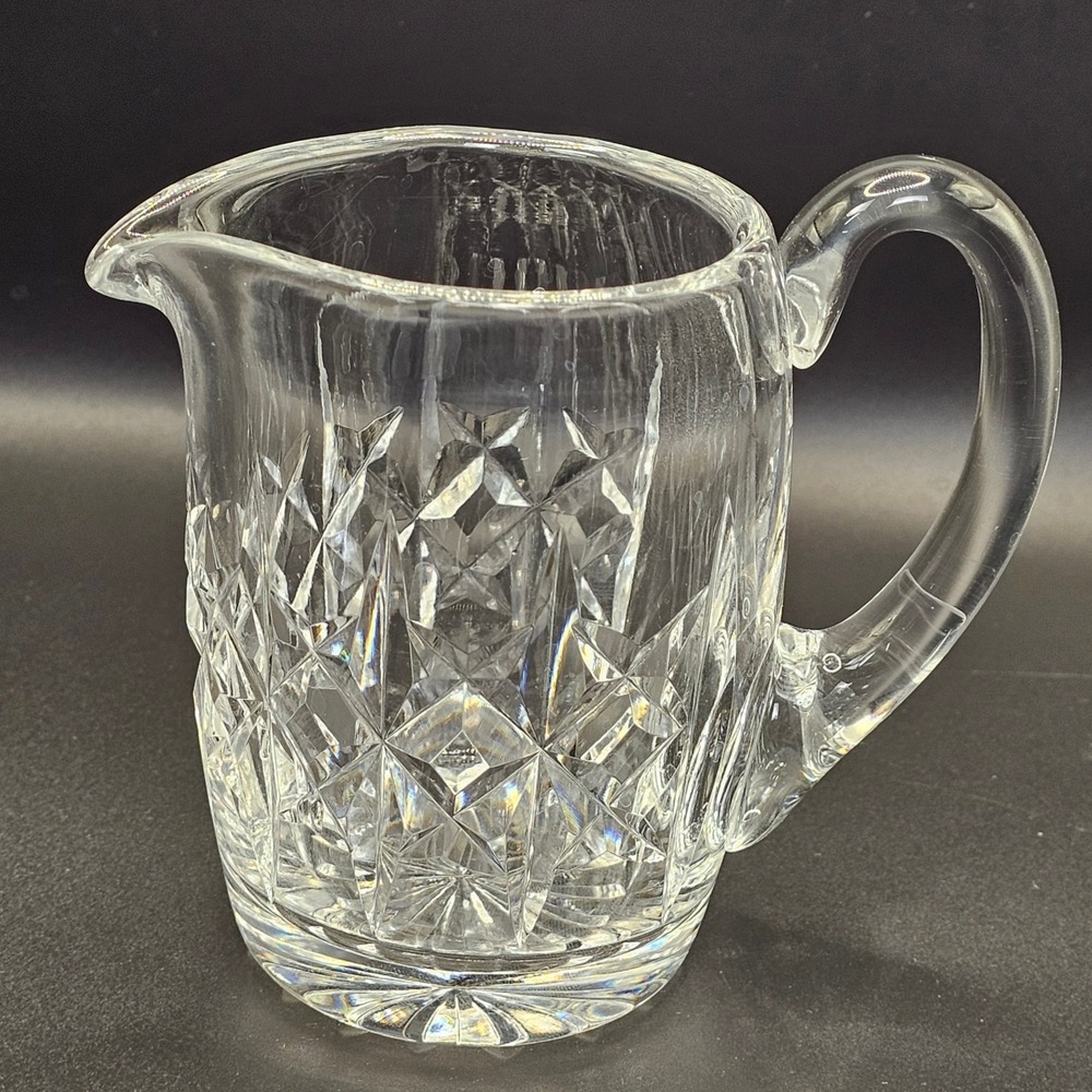 Waterford Crystal Creamer Pitcher 4" Lismore Cut Star Diamond Pattern Ireland